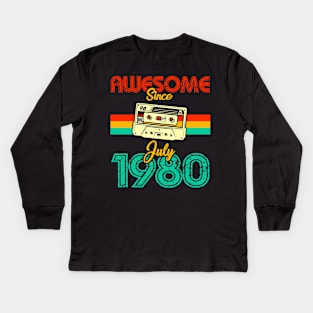 Awesome since July 1980 Kids Long Sleeve T-Shirt